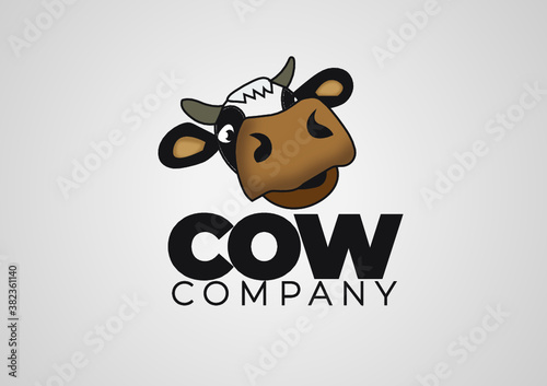 Cow cartoon logo