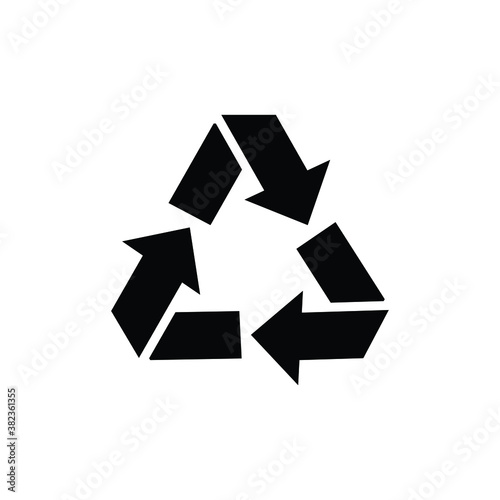 Recycle sign icon vector isolated on white, logo sign and symbol.