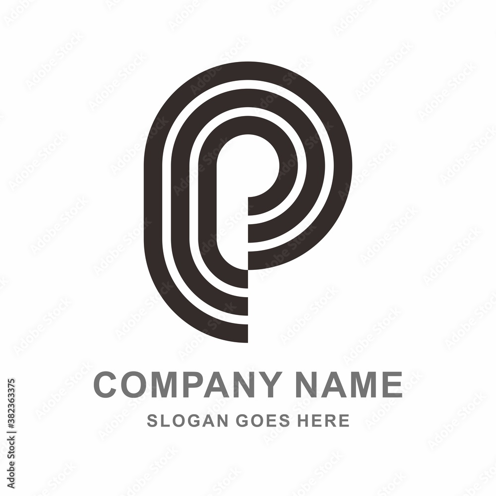 Monogram Letter P Business Company Vector Logo Design Monogram Letter P Business Company Vector Logo Design