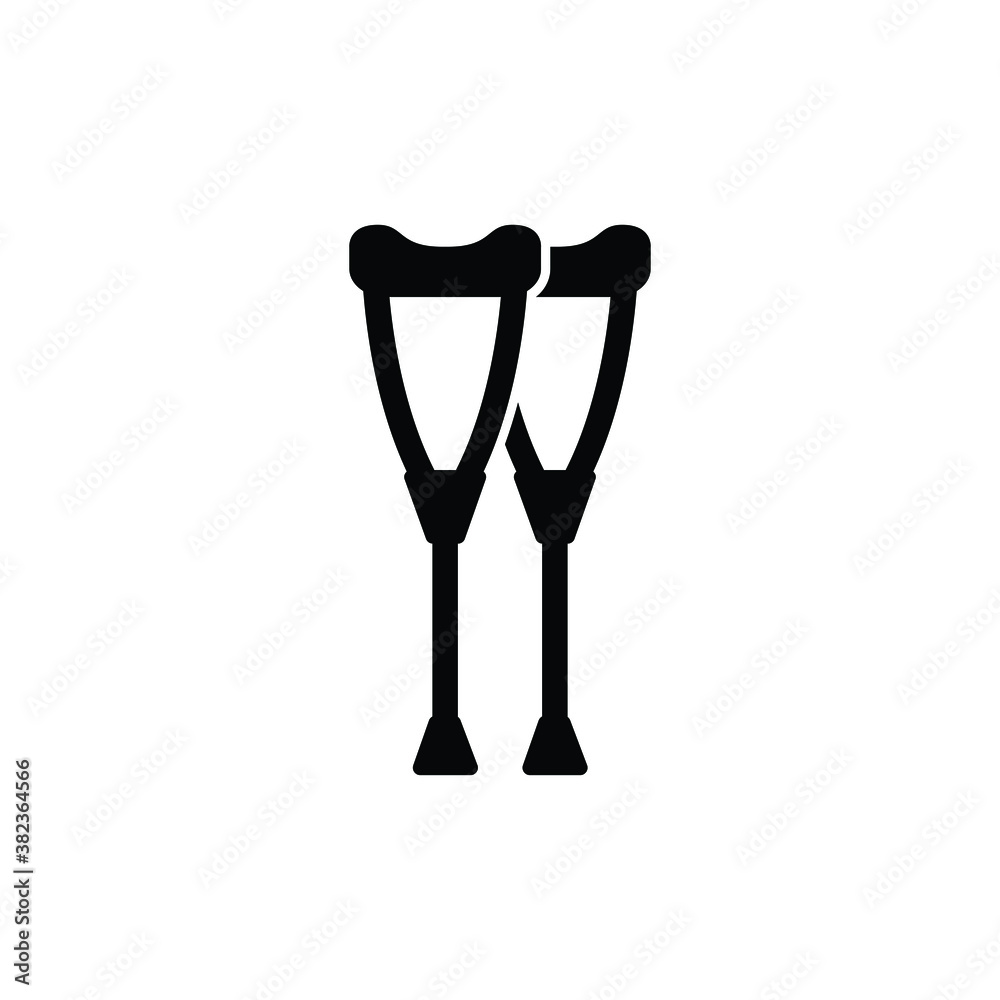 Crutch icon vector isolated on white, logo sign and symbol. Crutch icon vector isolated on white, logo sign and symbol.