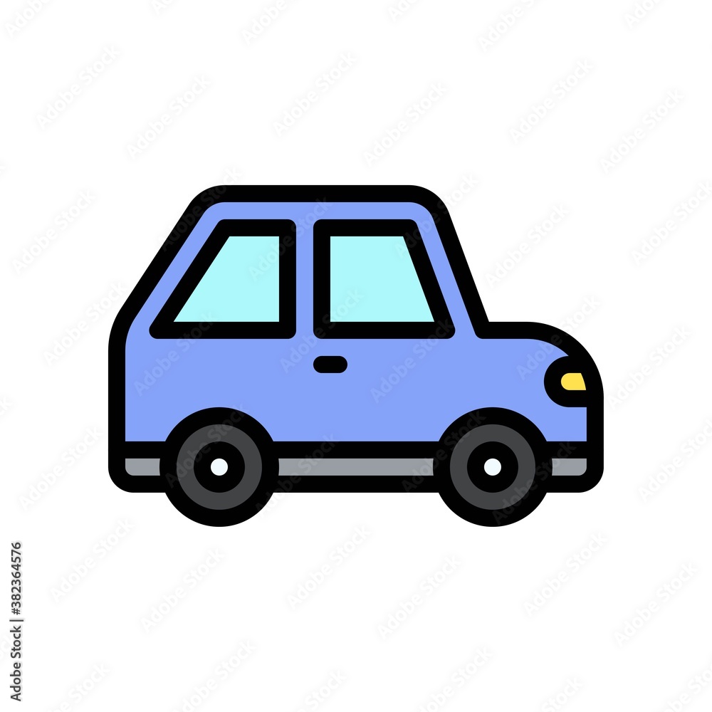 transportation icons related car for private transportation vectors with editable stroke,