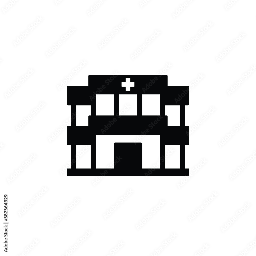 Hospital icon vector isolated on white, logo sign and symbol.