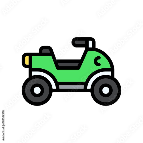 transportation icons related atv car or bike with handle and light vectors with editable stroke 