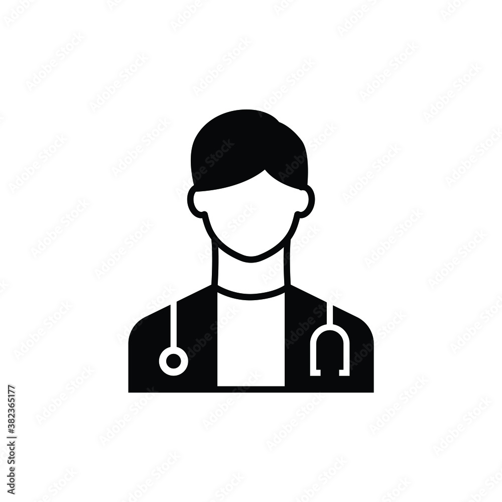 Doctor icon vector isolated on white, logo sign and symbol.	