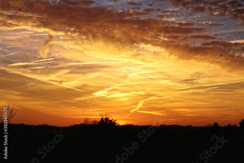 sunset over the city