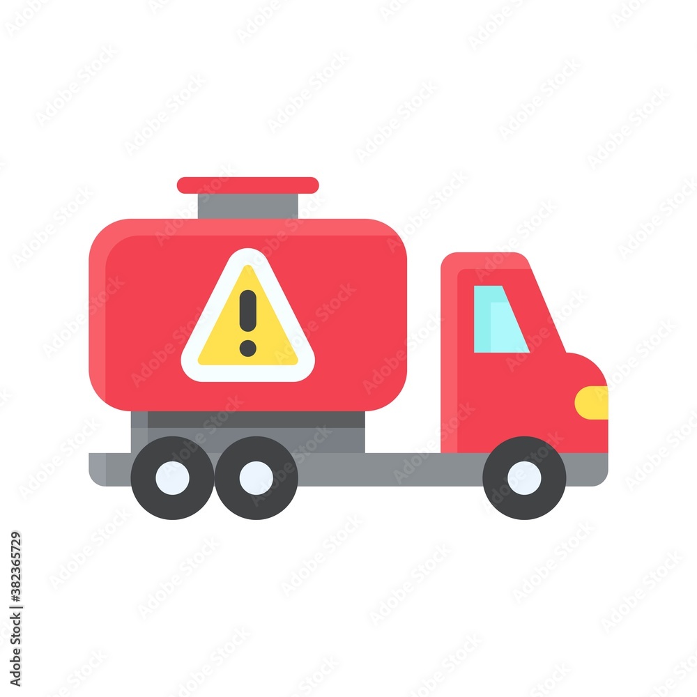 Naklejka premium transportation icons related fuel tank or truck with tires vectors in flat style,