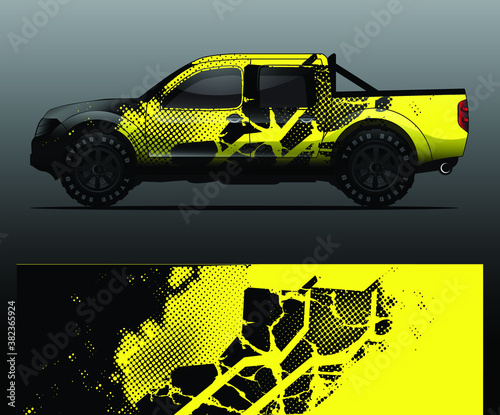 Truck decal graphic wrap vector, abstract background