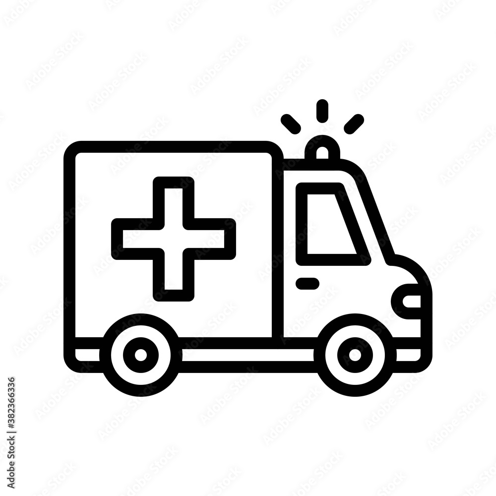 transportation icons related ambulance with plus sign and light vectors in lineal style, transportation icons related ambulance with plus sign and light vectors in lineal style,