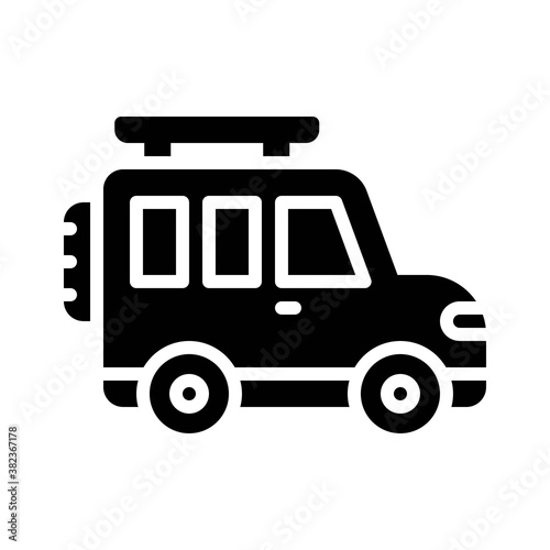 transportation icons related car or jeep for private transportation vectors in solid design,
