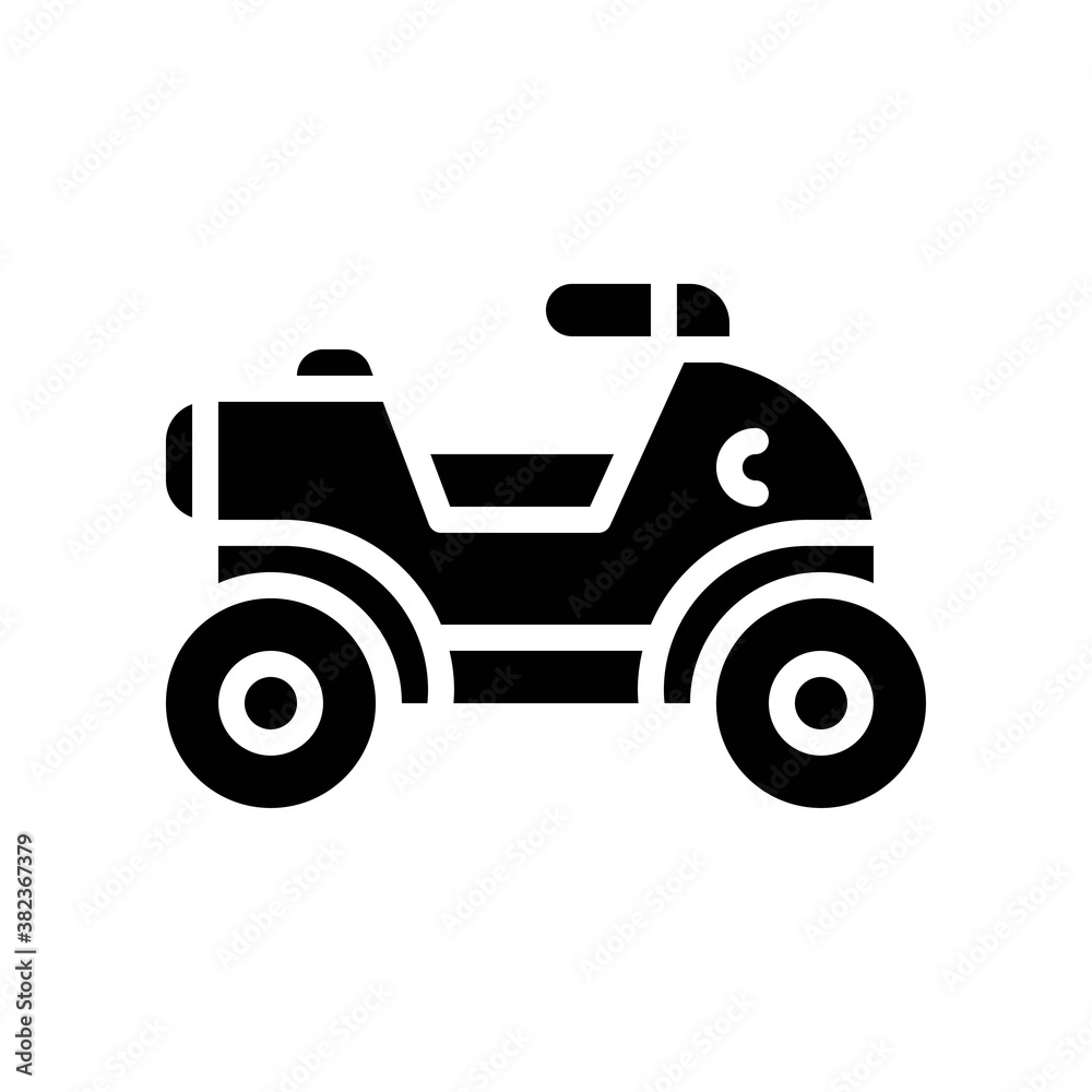 transportation icons related atv car or bike with handle and light vectors in solid design,