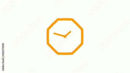 Orange color counting down 12 hours clock icon on white background,clock icon without trick Free Download Orange color counting down 12 hours clock icon on white background,clock icon without trick - GFXLoad