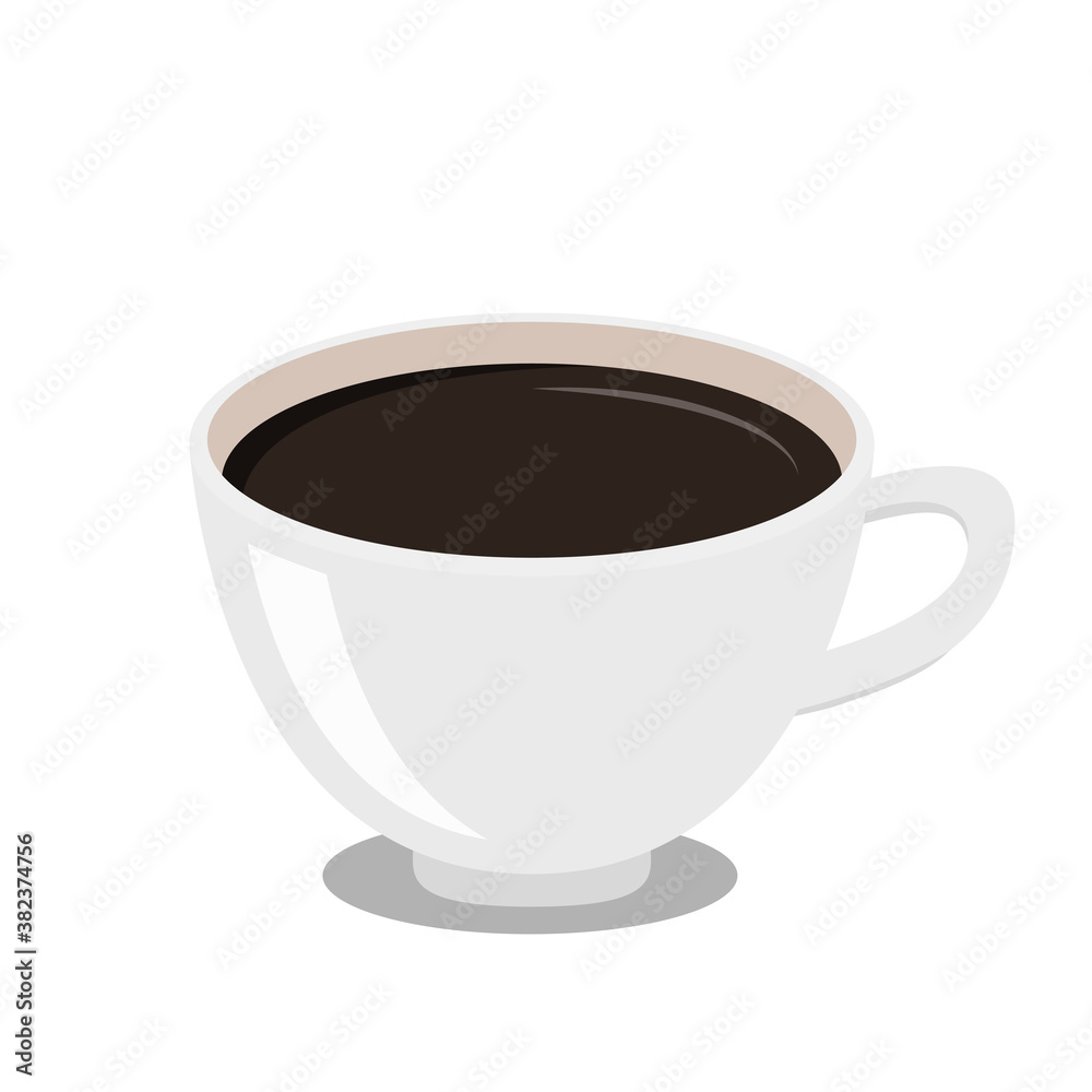 Obraz premium Espresso coffee vector. Coffee cup on white background.