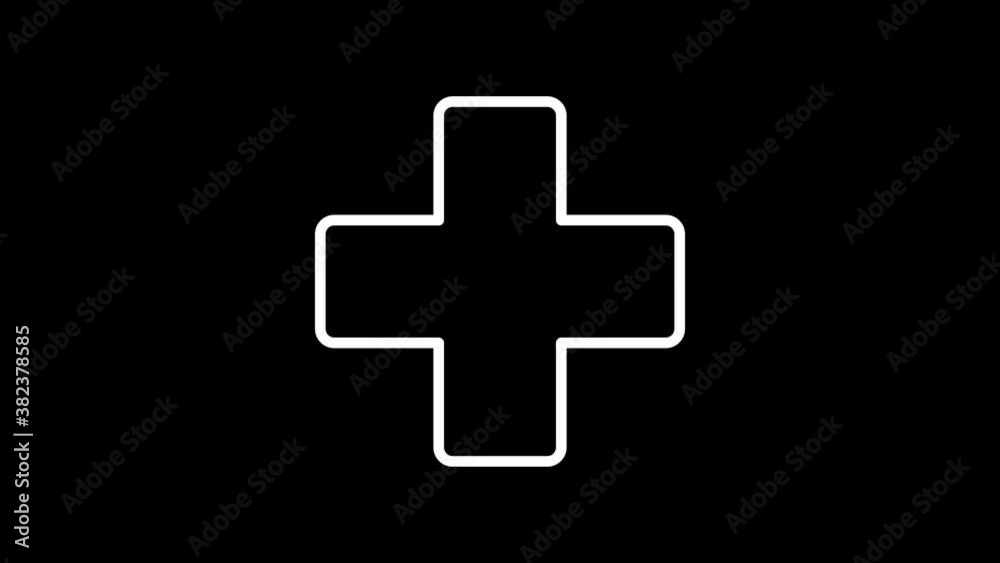 animation of plus add icon. Medical health video footage, 4K animation of plus add icon. Medical health video footage, 4K
