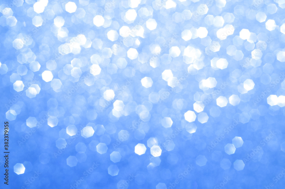 Colorful abstract blurred blue background,  glitter texture christmas