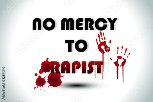 Hathrs rape case Utter Pradesh, India. poster, no mercy to rapist vector illustration stock image.