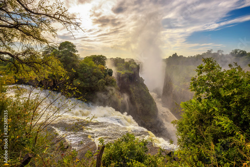 Victoria Falls on Zambezi River in Zimbabwe