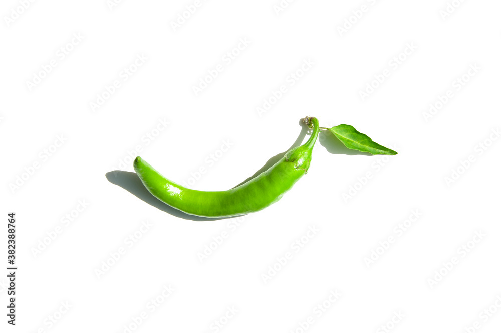 Green pepper on a white background. Green pepper on a white background.