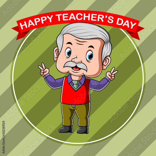 The reward of the happy teacher day's with the red banner