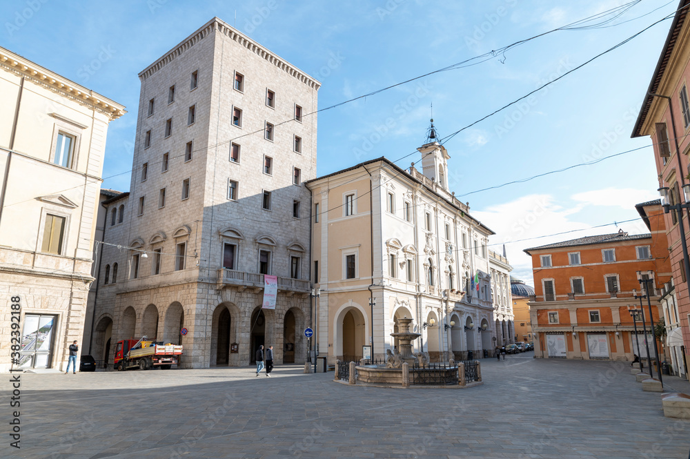 municipality in the square Vittorio Emanuele II in the city of rieti