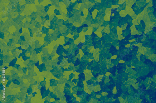 Watercolor Marine Camo. Green Combat Fabric. 