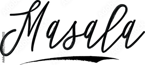 Masala Brush Calligraphy Handwritten Typography Text on
White Background