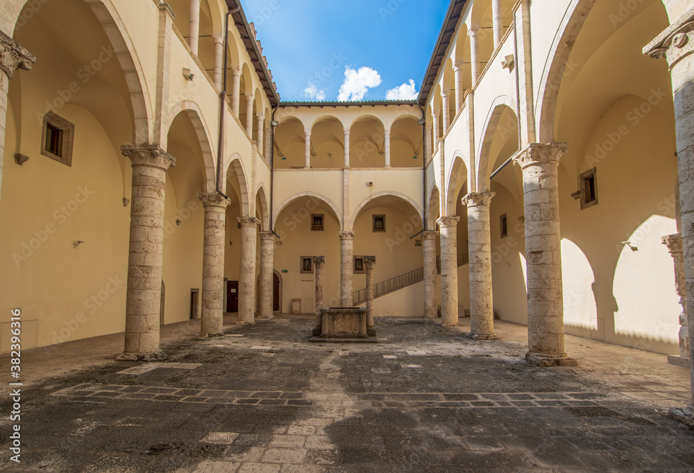 Celano, Italy - one of the most picturesque villages of the Apennine Mountains, Celano is topped by the wonderful Piccolomini Castle, dated 14th century. Here it's interiors