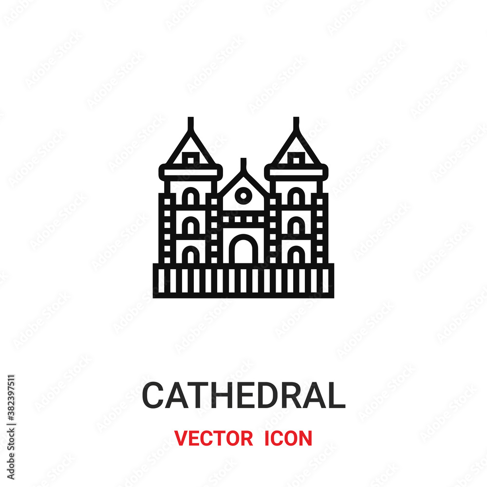 cathedral icon vector symbol. cathedral symbol icon vector for your design. Modern outline icon for your website and mobile app design.