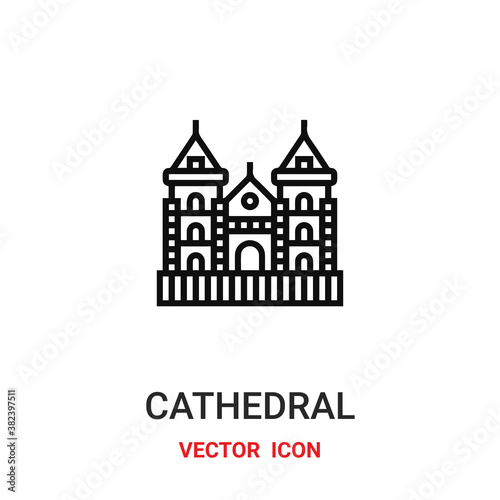 cathedral icon vector symbol. cathedral symbol icon vector for your design. Modern outline icon for your website and mobile app design.