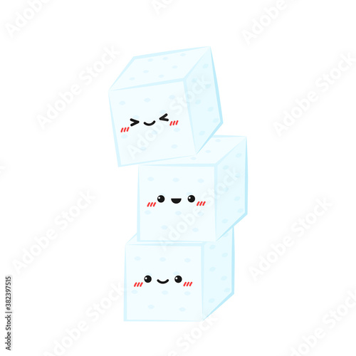 White sugar vector. White sugar character design. Sugar character.