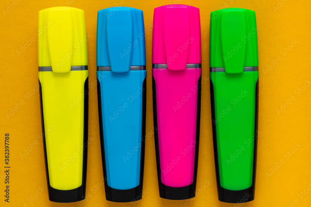 markers. Highlighters markers. Highlighters