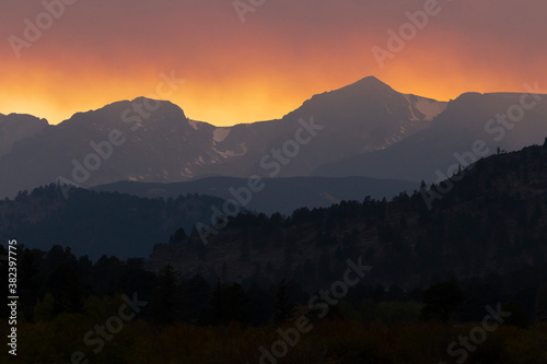 Sunset on Longs Peak Colorado