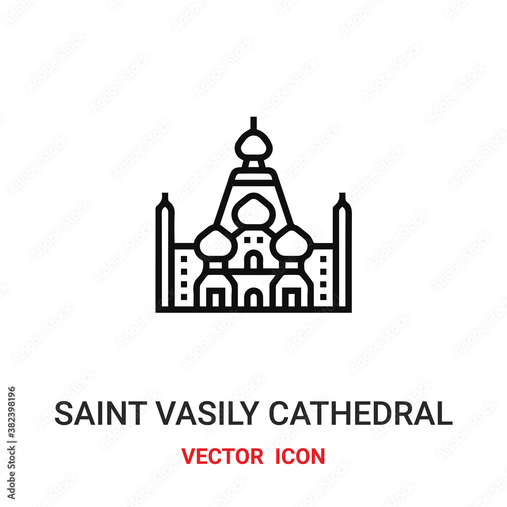 saint vasily cathedral icon vector symbol. saint vasily cathedral symbol icon vector for your design. Modern outline icon for your website and mobile app design.
