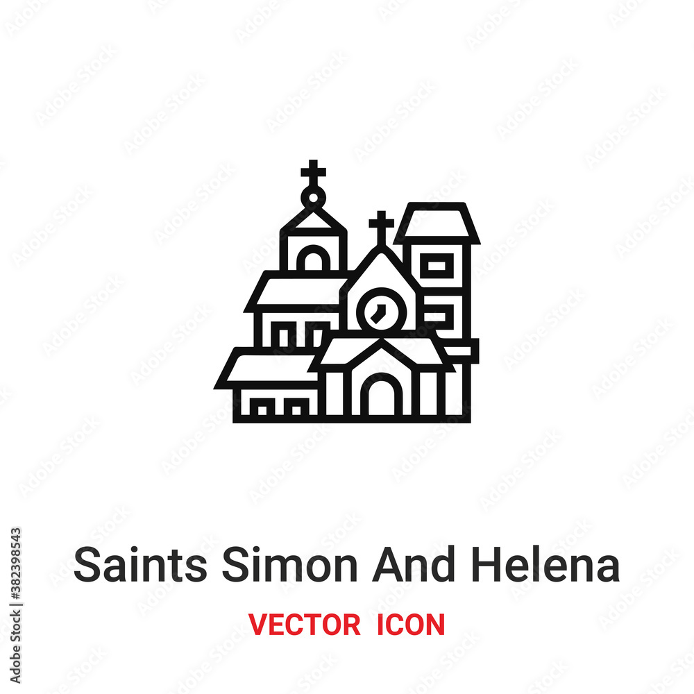 saints simon and helena icon vector symbol. saints simon and helena symbol icon vector for your design. Modern outline icon for your website and mobile app design.