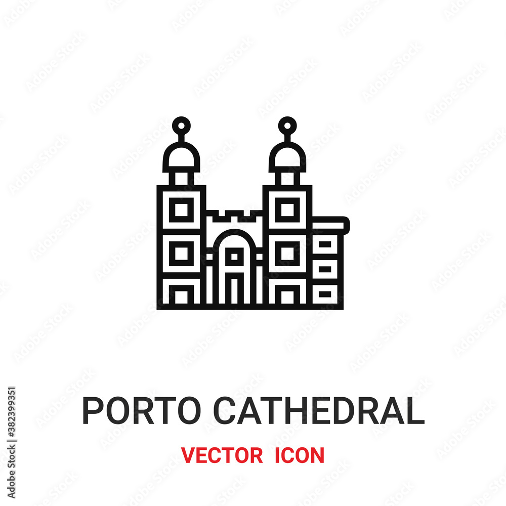 porto cathedral icon vector symbol. porto cathedral symbol icon vector for your design. Modern outline icon for your website and mobile app design.