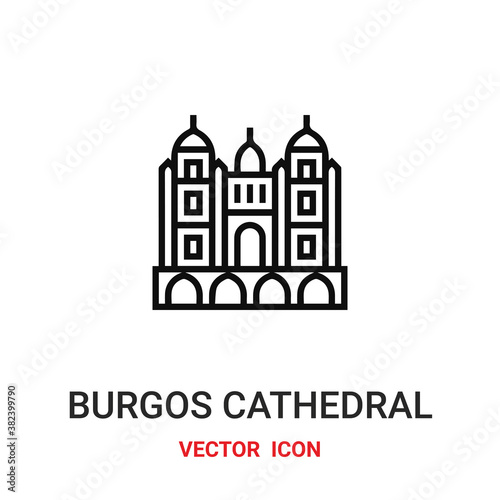 Burgos cathedral vector icon. Modern, simple flat vector illustration for website or mobile app.Architecture symbol, logo illustration. Pixel perfect vector graphics	