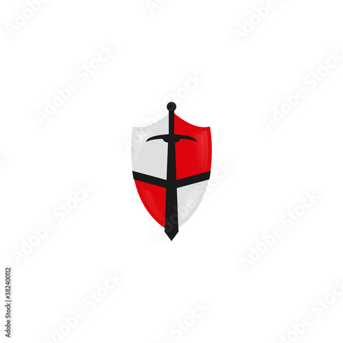 Illustration Vector Graphic of Sword Shield Logo. Black. Red Free Download Illustration Vector Graphic of Sword Shield Logo. Black. Red - GFXLoad
