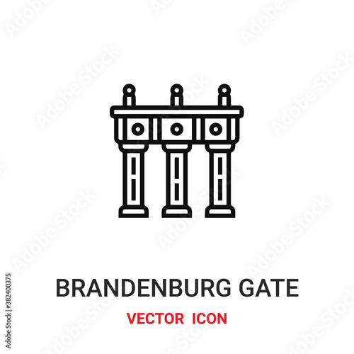 brandenburg gate icon vector symbol. brandenburg gate symbol icon vector for your design. Modern outline icon for your website and mobile app design.