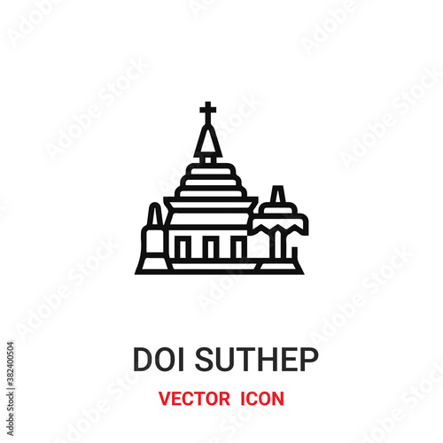 doi suthep icon vector symbol. doi suthep symbol icon vector for your design. Modern outline icon for your website and mobile app design.