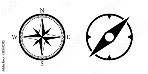 Compass vector icon, tourism navigation arrow gps symbol, map direction graphic illustration