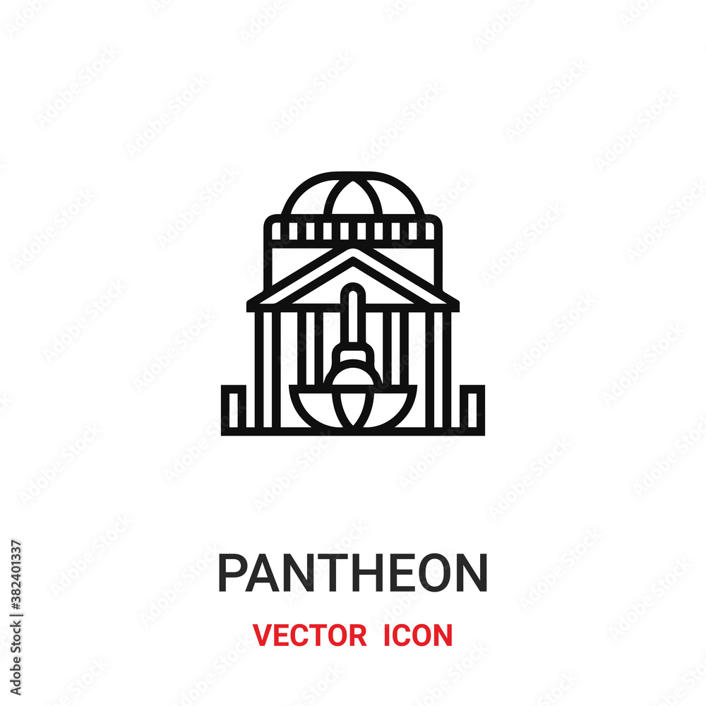 Pantheon vector icon. Modern, simple flat vector illustration for website or mobile app. Architecture of Italy symbol, logo illustration. Pixel perfect vector graphics