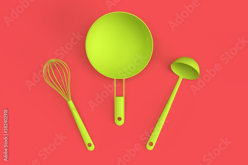 Minimalistic composition with kitchen utensils