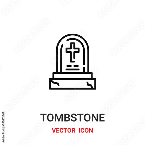 tombstone icon vector symbol. tombstone symbol icon vector for your design. Modern outline icon for your website and mobile app design.