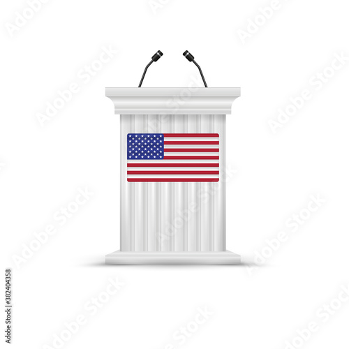 White tribune for political debate