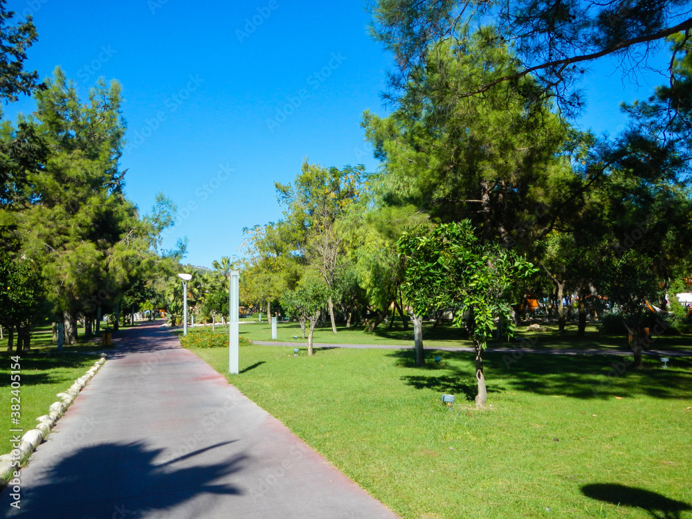 parkway in a nice summers day at hotell in Turkey