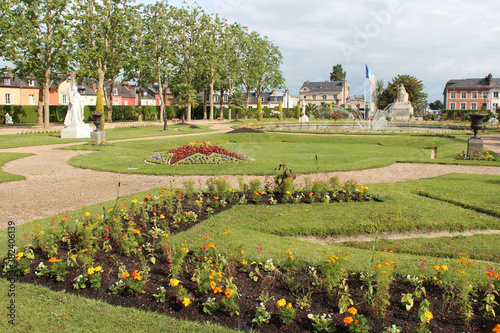 public garden in lisieux in normandy (france)