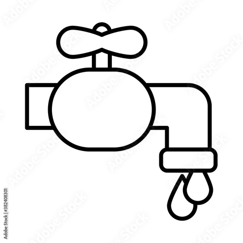 water faucet icon, line style