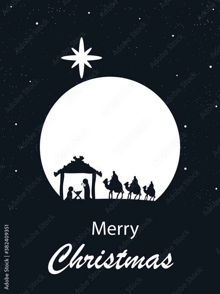 Three cherubs in christmas, vector art illustration. Three cherubs in christmas, vector art illustration.