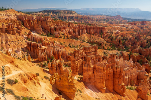 Scenic view of stunning red sandstone and hoodoos in Bryce Canyon National Park