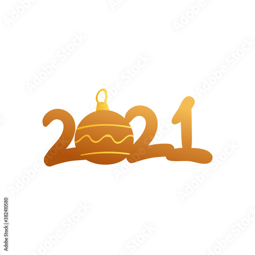 2021 with sphere gold gradient style icon vector design