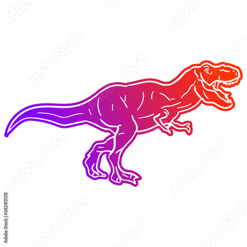 T-Rex Dinosaur Vector illustration  Silhouette Design doodle style. Prehistoric Animal Graphic.